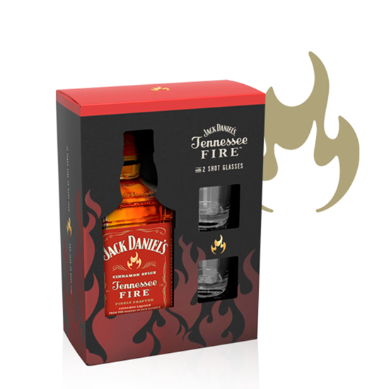 Imagen de JACK DANIEL'S TENNESSEE FIRE 750ML +2 SHOTS GLASS